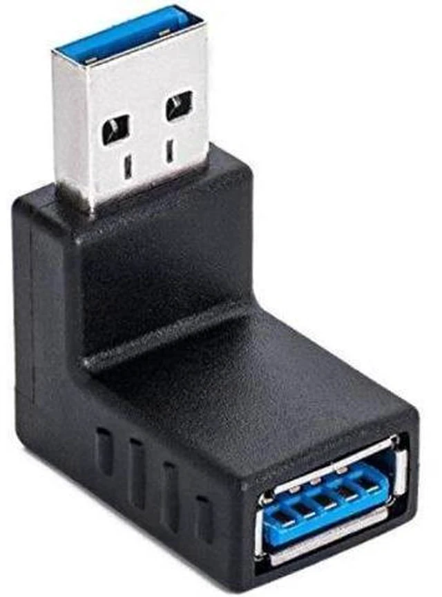 Alt view image 4 of 4 - 3 Pack 90 Degree Right Angle USB 3.0 Male to Female Coupler, Right Angled USB Adapter Connector