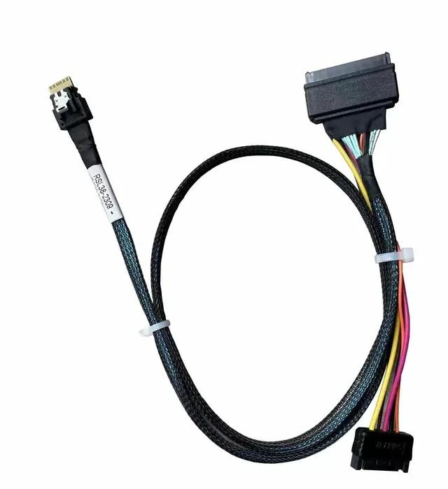 Main image of SlimSAS 4x to U.2 NVMe Cable SFF-8654 4x to SFF-8639 with Power Cable