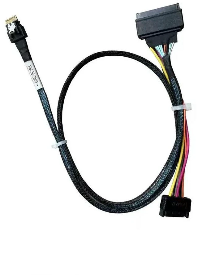 Alt view image 5 of 5 - SlimSAS 4x to U.2 NVMe Cable SFF-8654 4x to SFF-8639 with Power Cable