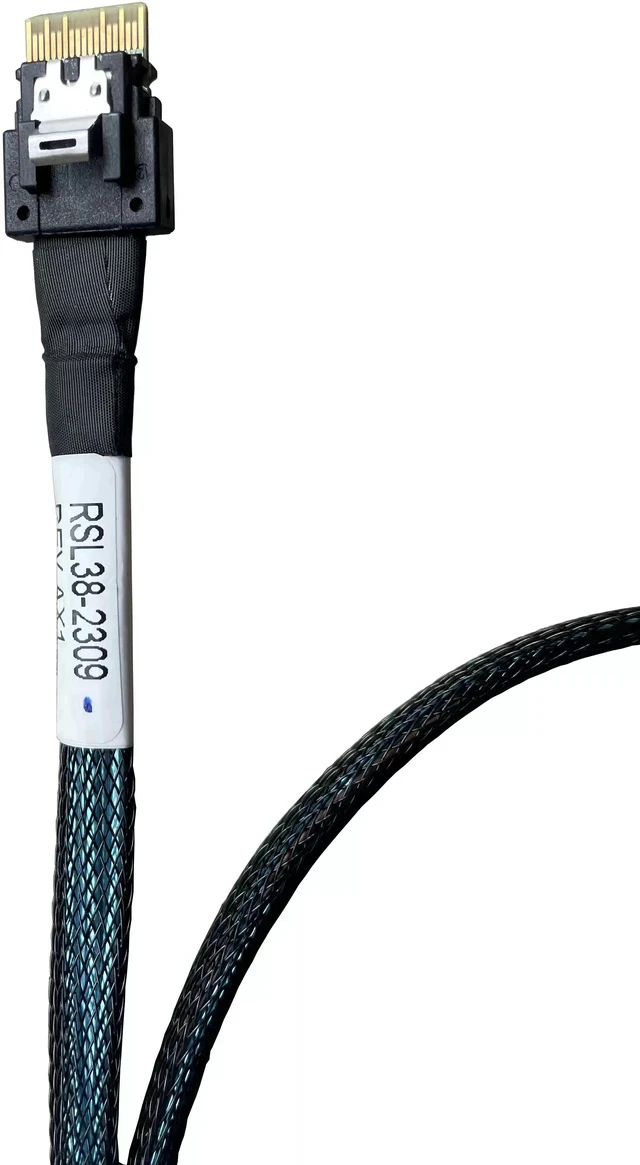 Alt view image 2 of 5 - SlimSAS 4x to U.2 NVMe Cable SFF-8654 4x to SFF-8639 with Power Cable