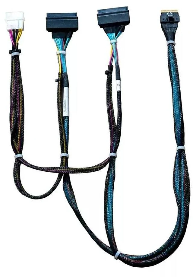 Alt view image 3 of 4 - SlimSAS 8x to 2 × U.2 NVMe Cable SFF-8654 8x to 2 × SFF-8639