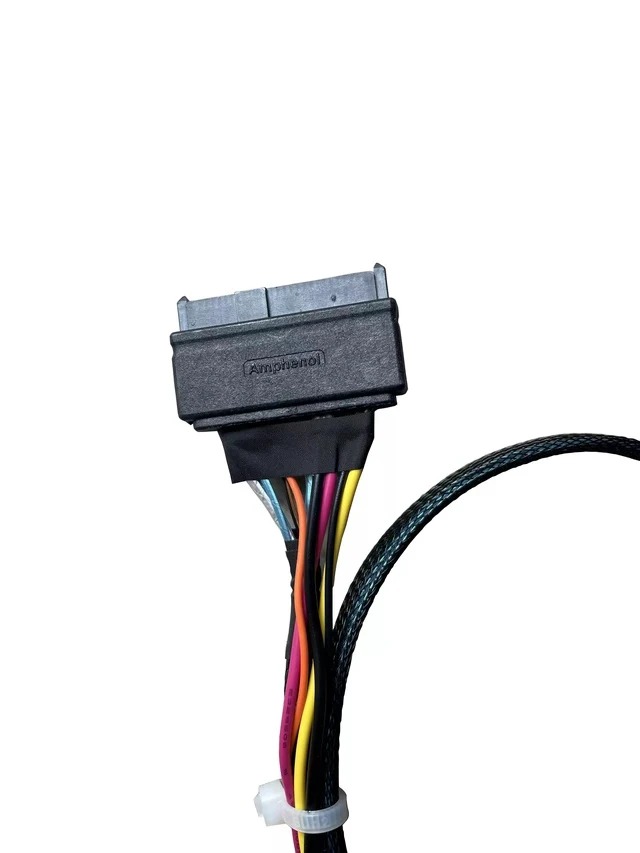 Alt view image 4 of 5 - SlimSAS 4x to U.2 NVMe Cable SFF-8654 4x to SFF-8639 with Power Cable