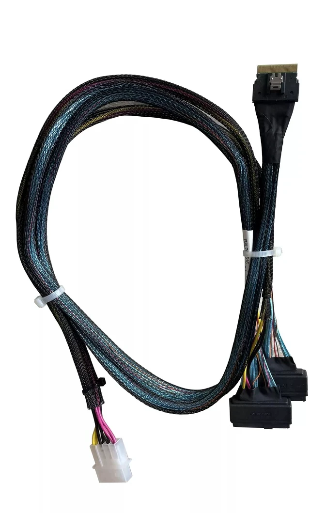 Alt view image 4 of 4 - SlimSAS 8x to 2 × U.2 NVMe Cable SFF-8654 8x to 2 × SFF-8639