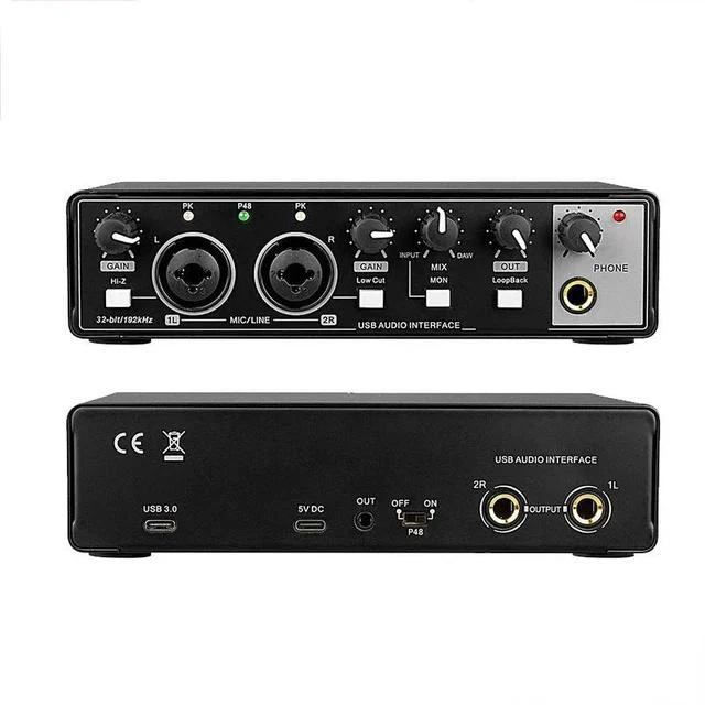 Main image of Professional Recording Sound Card for Microphone Studio-Grade Audio Interface for Band Recording / Voice-Over / Live Streaming - GAX-MD22 Black