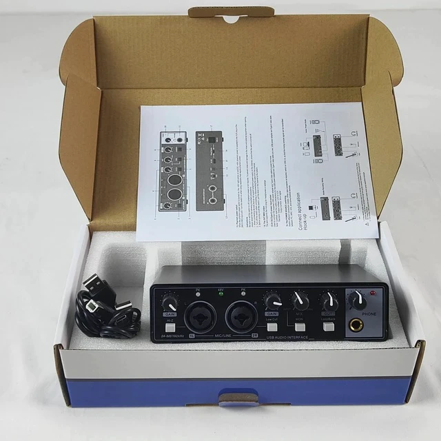 Alt view image 6 of 6 - Professional Recording Sound Card for Microphone Studio-Grade Audio Interface for Band Recording / Voice-Over / Live Streaming - GAX-MD22 Black