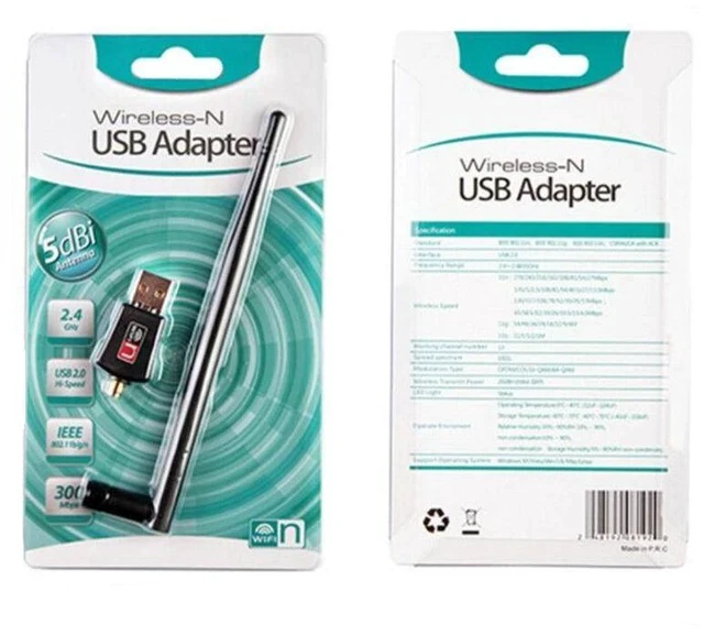 Alt view image 5 of 6 - 300M USB WiFi Adapter RTL8192EU Wireless Network Card, USB WiFi Receiver / Transmitter with 5dBi Antenna for Desktop / Laptop / PC