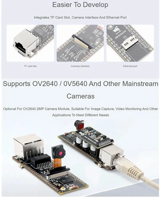 Alt view image 5 of 7 - ESP32-S3 PoE ETH Development Board Based on ESP32-S3R8,ESP32 S3 Ethernet Module, 10/100Mbps RJ45 Ethernet Port,Dual Core Processor,Support Wi-Fi & Bluetooth