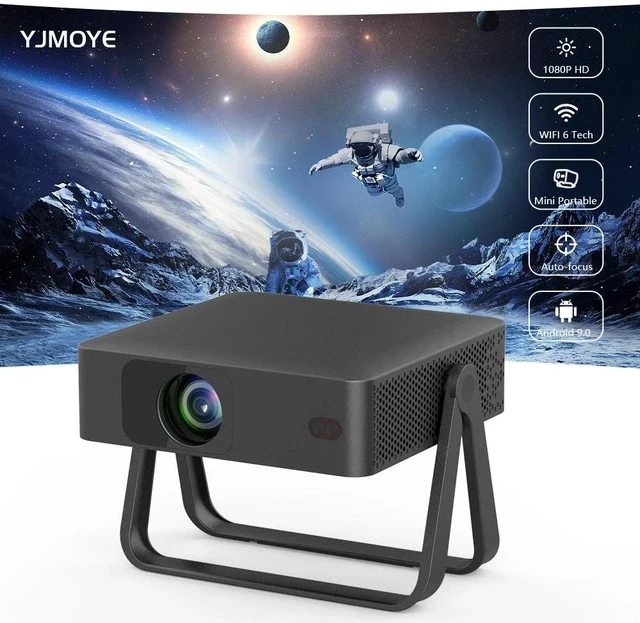 Alt view image 2 of 7 - Portable 4K Projector R2 with Auto Focus Mini Home Theater, Wireless Screen Mirroring for Laptop/Phone, 1080P Native, Smart Android OS