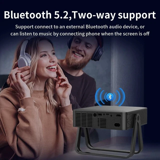 Alt view image 4 of 7 - Portable 4K Projector R2 with Auto Focus Mini Home Theater, Wireless Screen Mirroring for Laptop/Phone, 1080P Native, Smart Android OS