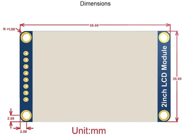 Alt view image 7 of 7 - 2inch LCD Display Module,General 240×320 Resolution IPS Screen RGB 262K Color Display,ST7789 Driver,SPI Interface,LED Backlight