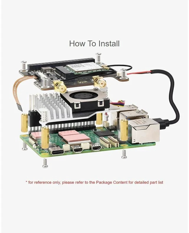 Alt view image 6 of 7 - PCIe to M.2 E Key Adapter with PoE HAT for Raspberry Pi 5,Compatible with NGFF (M.2 E Key) Wireless NIC,Suitable for A/E Key and E Key