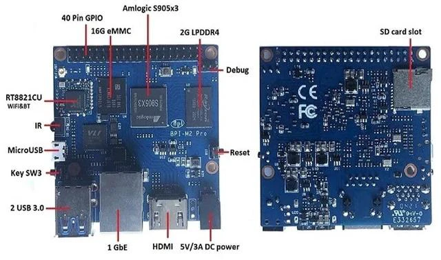 Alt view image 5 of 7 - Banana Pi BPI-M2 Pro Amlogic S905X3 Single Board Computer for IOT Smart Home Control gatewa and NAS Server