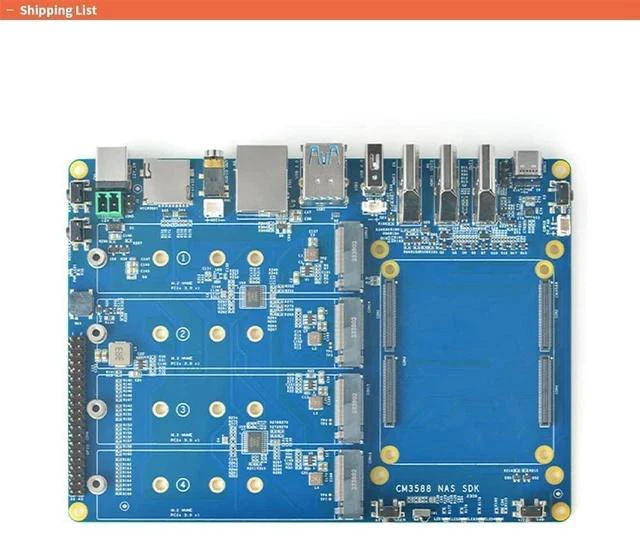 Alt view image 2 of 7 - CM3588 Plus Mini NAS Platform, up to 8K Video, RK3588,OpenMediaVault fit,32GB LPDDR5, 4 x M.2 PCIe3.0 Socket, NAS Solutions, Home Server,Local Cloud Storage (NAS Carrier Board)