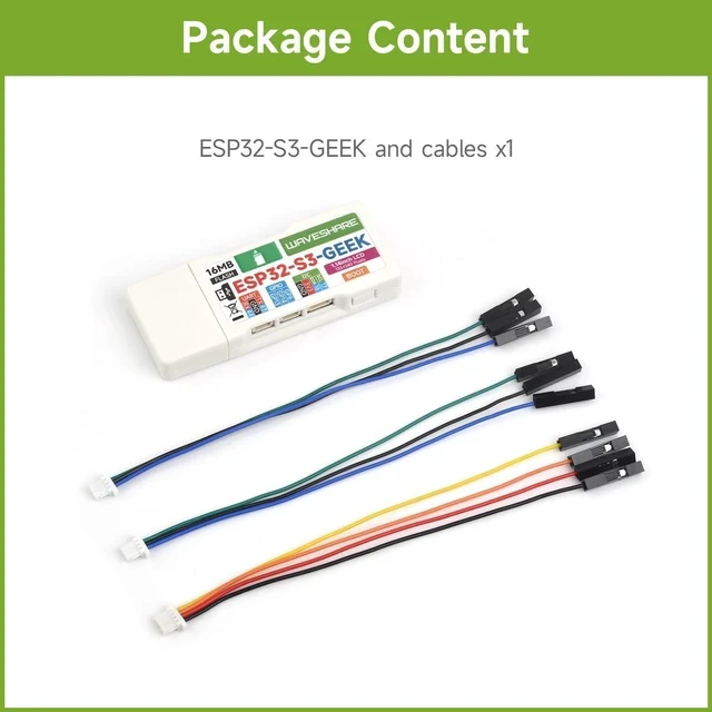Alt view image 7 of 7 - ESP32-GEEK Development Board Based On ESP32-S3R2 Controller Chip,with 1.14inch 65K Color LCD,Supports WiFi and BLE 5,USB-A,I2C,UART Port,GPIO Header