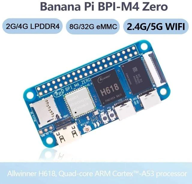 Alt view image 2 of 6 - Banana Pi BPI-M4 Zero SBC - Compatible with Most RPI Zero W Accessories - Up to 4GB RAM 32GB EMMC (4GB RAM + 32GB EMMC WiFi 5,Basic Kit)