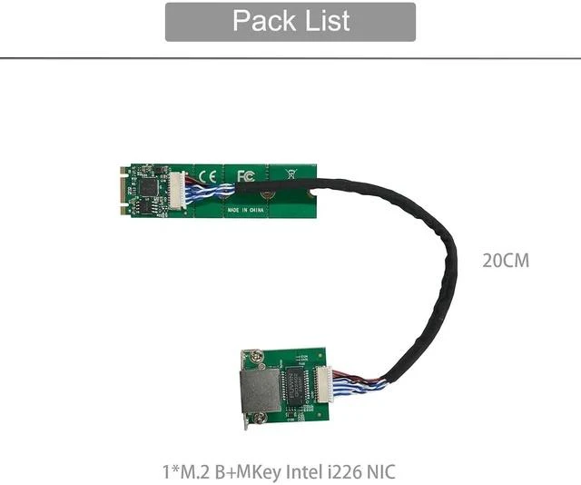 Alt view image 2 of 6 - M.2 B M Key to 2.5 Gigabit Ethernet,Support X1 X86 SBC, Intel i226 2.5G Ethernet Server NIC, Interface Card 10/100/1000/2500 Mbps RJ45 LAN, Support 2230/2242/2260/2280