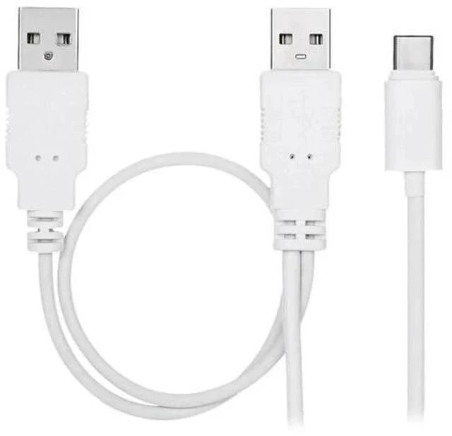 Main image of USB3.1 Type-C to Dual USB-A Male Y Splitter Cable | Extra Power Supplement for External Hard Drive & Smartphones