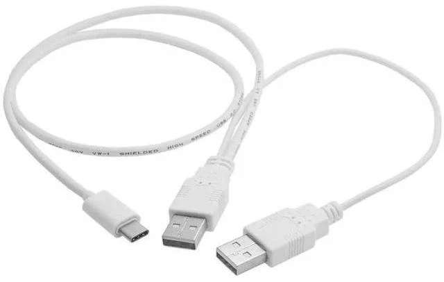 Alt view image 3 of 6 - USB3.1 Type-C to Dual USB-A Male Y Splitter Cable | Extra Power Supplement for External Hard Drive & Smartphones