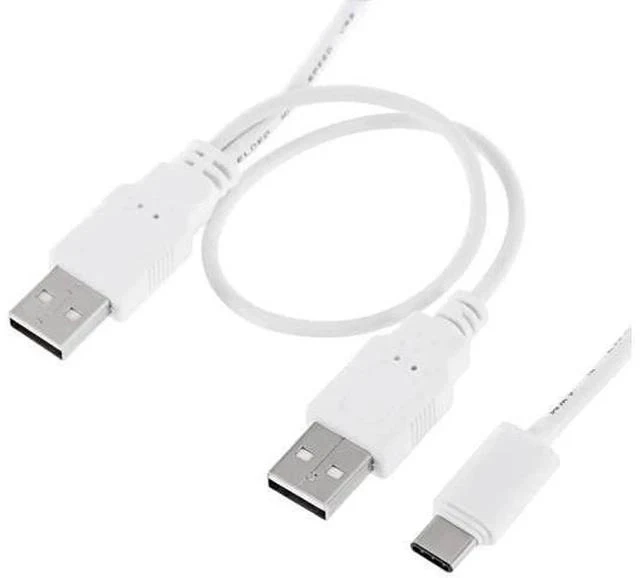 Alt view image 4 of 6 - USB3.1 Type-C to Dual USB-A Male Y Splitter Cable | Extra Power Supplement for External Hard Drive & Smartphones