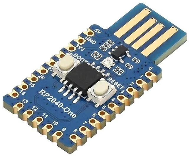 Main image of RP2040-One Microcontroller Development Board Type-A 4MB Flash Pico-Like MCU Board Based on Raspberry Pi RP2040,PCB USB-A Port,Support C/C++,MicroPython