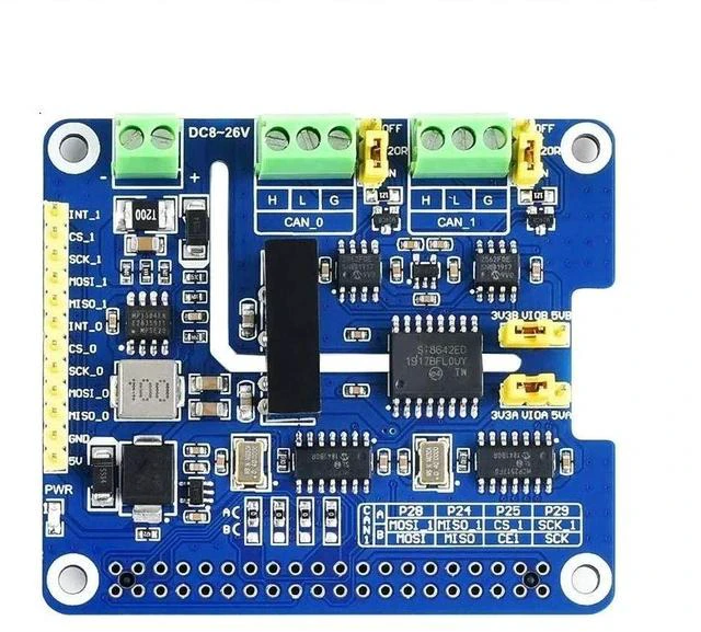 Alt view image 2 of 6 - 2-Channel CAN Bus HAT Isolated CAN FD Expansion HAT for Raspberry Pi ETH-USB-HUB-Box with Multi Onboard Protection Circuits Supports CAN2.0 CAN FD Protocols