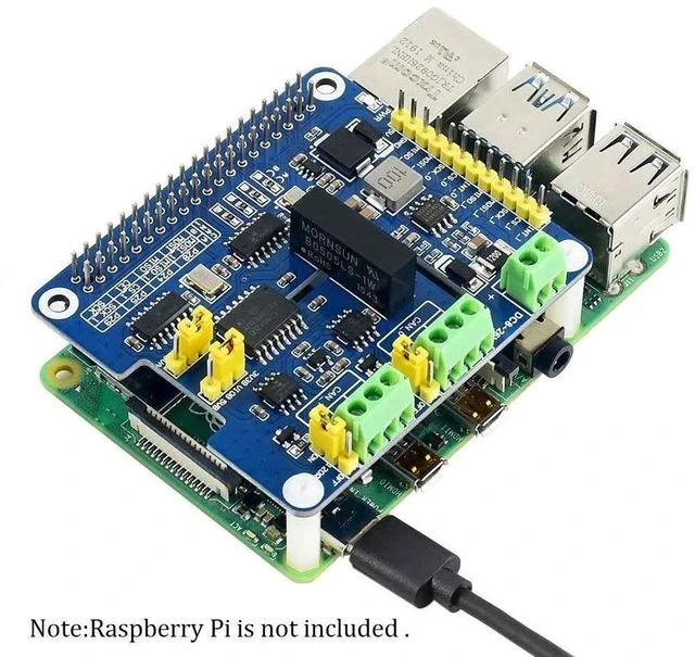 Alt view image 4 of 6 - 2-Channel CAN Bus HAT Isolated CAN FD Expansion HAT for Raspberry Pi ETH-USB-HUB-Box with Multi Onboard Protection Circuits Supports CAN2.0 CAN FD Protocols