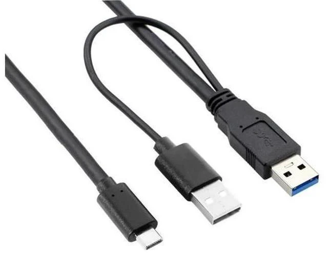 Main image of 60cm Type-C to Dual USB-A Y Splitter Cable | USB3.0+USB2.0 Combo for External HDD & Laptops