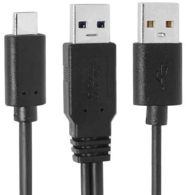 Alt view image 2 of 7 - 60cm Type-C to Dual USB-A Y Splitter Cable | USB3.0+USB2.0 Combo for External HDD & Laptops