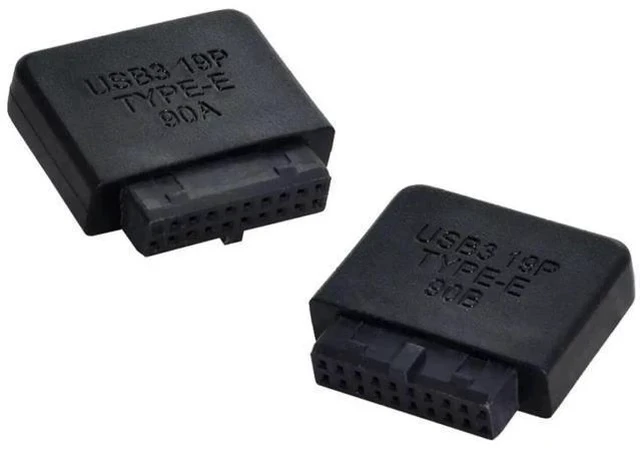 Alt view image 2 of 7 - 2 Pack Overmolded USB 3.0 19/20Pin Internal Header to USB 3.1 Type-E Front Panel Extension Adapter