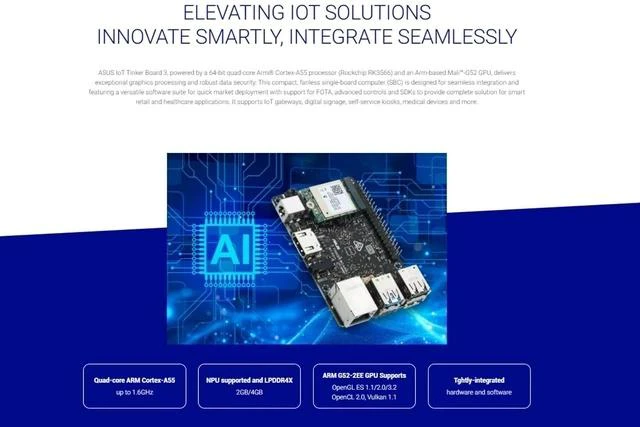 Alt view image 6 of 6 - Tinker Board 3/3S, 2GB/4GB LPDDR4X RAM, RK3566, 1TOPS NPU, Credit-Card Sized SBC (Tinker Board 3S,4GB RAM)