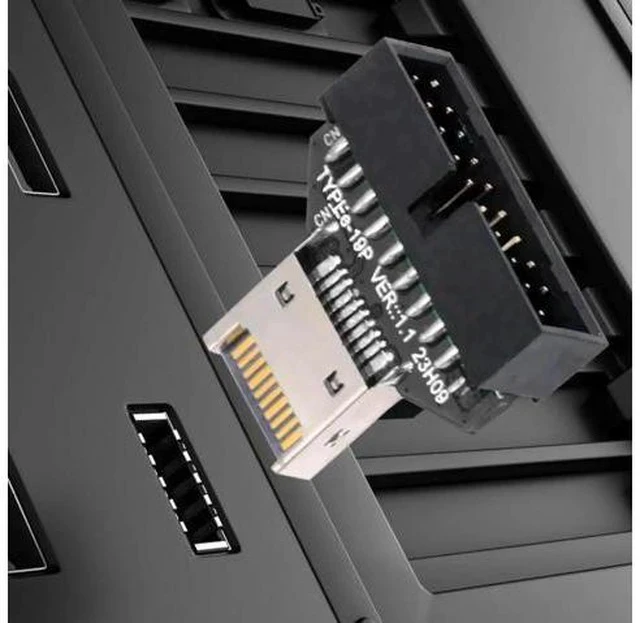 Alt view image 3 of 7 - USB 3.0 20Pin Header to USB 3.1 Type-E IDC Socket Adapter, Front Panel Converter for Desktop Motherboard