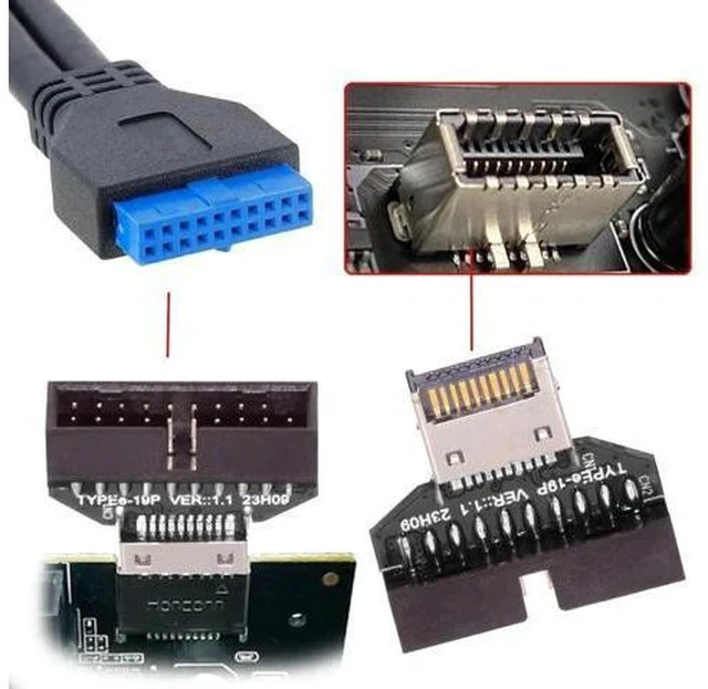 Alt view image 6 of 7 - USB 3.0 20Pin Header to USB 3.1 Type-E IDC Socket Adapter, Front Panel Converter for Desktop Motherboard