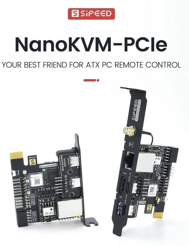 Alt view image 4 of 7 - Sipeed NanoKVM PCIE Version - ATX PC Remote Control, RISC-V Nano KVM Over IP, DDR3 RISC-V Development Board, Linux, 1TOPS NPU (with WiFi)