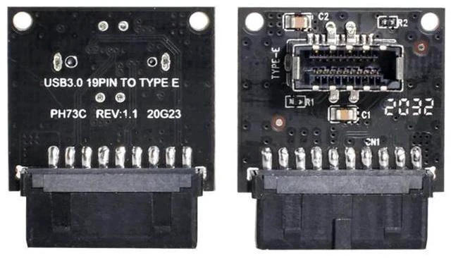 Alt view image 2 of 7 - USB 3.1 Type-E Front Panel Socket to USB 3.0 20Pin Header Male Extension Adapter for Motherboard