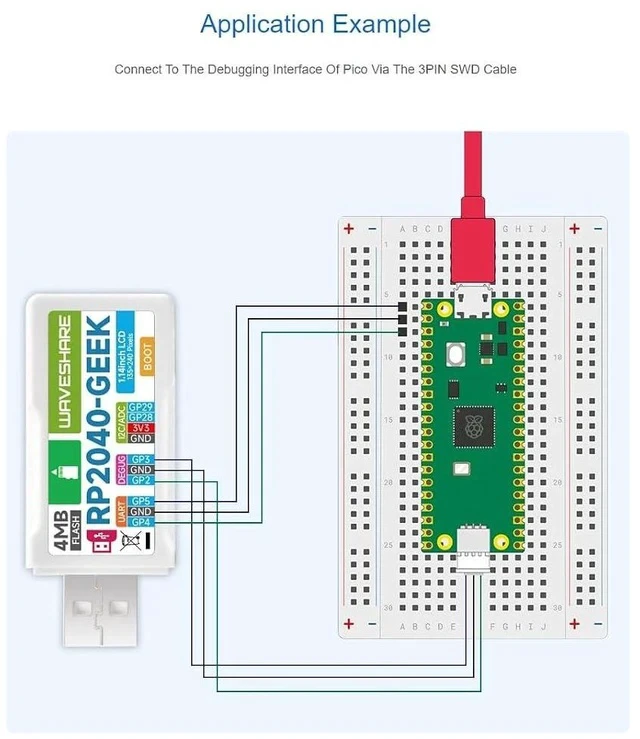 Alt view image 6 of 7 - RP2040 Geek Development Board Based On RP2040 Microcontroller with 1.14inch 65K Color LCD and White Plastic Case,USB Debugging Downloader,Suitable for Raspberry Pi Pico Hardware Debug