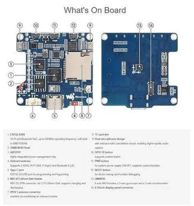Alt view image 6 of 7 - ESP32-S3 2.16inch Touch AMOLED Display Dev Board,480 × 480 Pixels