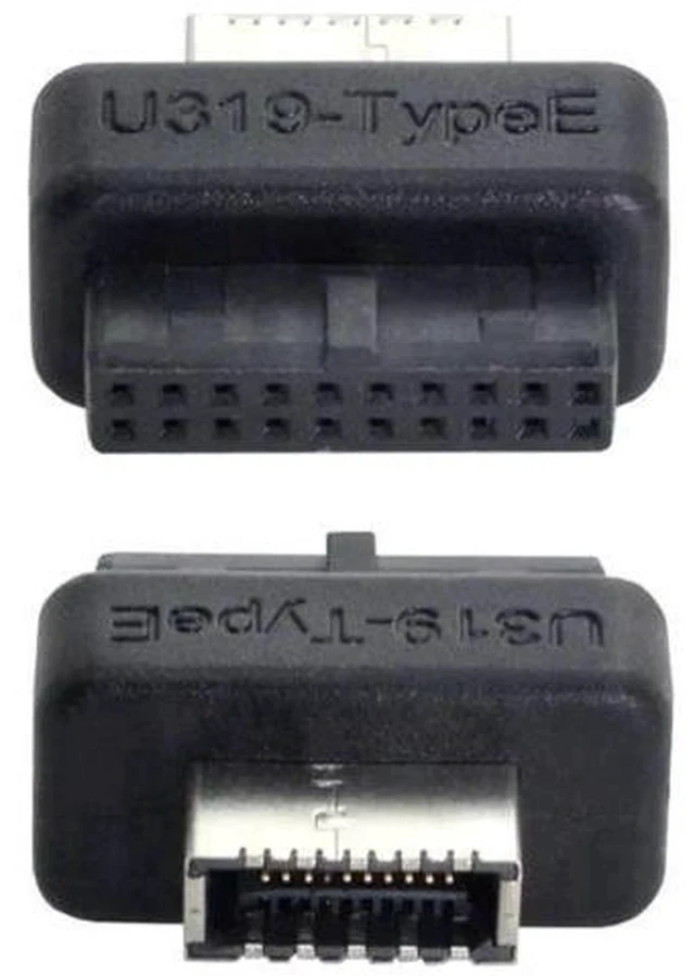 Alt view image 5 of 7 - Overmolded USB 3.0 19/20Pin Motherboard Header to USB 3.1 Type-E Front Panel Extension Adapter