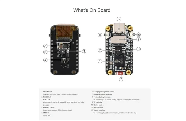 Alt view image 6 of 7 - ESP32-S3 1.47inch LCD Display Development Board Type B with pre-soldered Header 172×320 Resolution 262K Display Color Display Supports 2.4GHz Wi-Fi and BLE 5