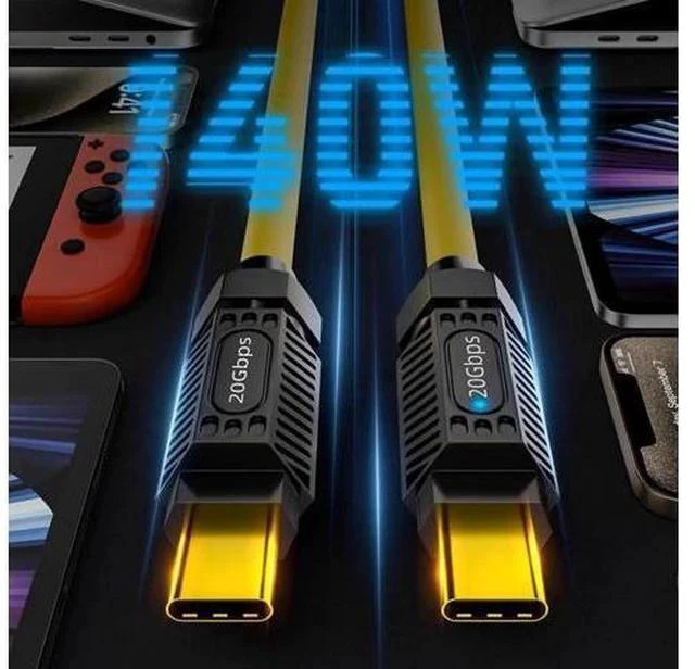 Alt view image 2 of 7 - 20CM Ultra Flexible USB4 Type-C Male to Male Cable | 20Gbps|140W PD|8K Video for Gaming Peripherals