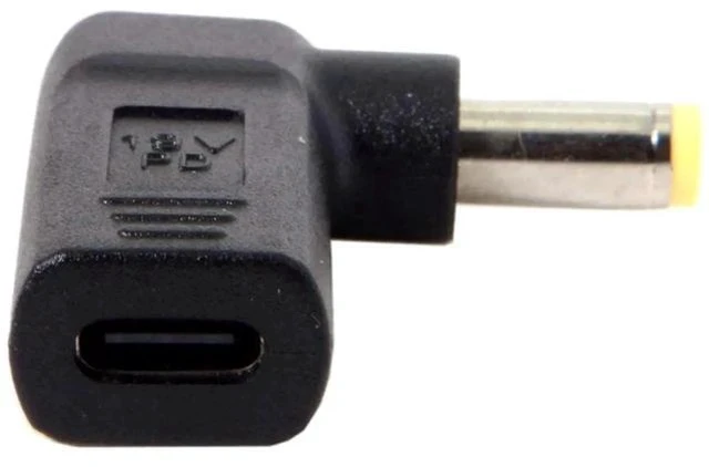 Alt view image 4 of 6 - 90 Degree Angled USB3.1 Type-C to DC 5.5×2.5mm PD Trigger Emulator Adapter, 20V Fixed Output