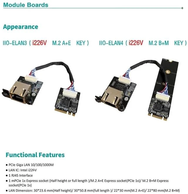 Alt view image 6 of 7 - M.2 A E Key to 2.5 Gigabit Ethernet,Support X1X86 SBC, Intel i226 2.5G Ethernet Server NIC, Interface Card10/100/1000/2500 Mbps RJ45 LAN, Support 2230