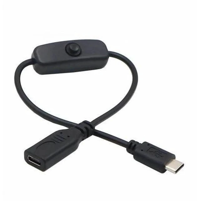Alt view image 4 of 7 - USB-C Male to Female Extension Cable with On/Off Power Switch for Laptop, Keyboard & Raspberry Pi 4B