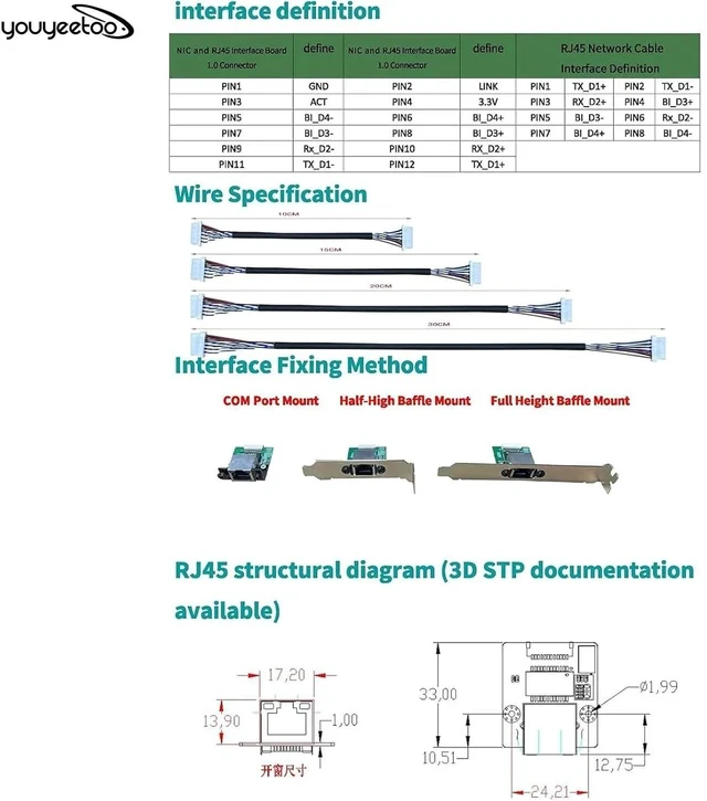 Alt view image 6 of 7 - i226-V Gigabit 2.5G Ethernet Server NIC Card - M.2 Interface for Enhanced Network Speeds,Support X1 X86 SBC, 10/100/1000/2500 Mbps RJ45 LAN (M.2 A + E Key,20CM)