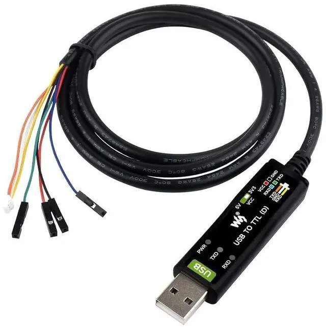 Main image of Industrial USB to TTL Serial Adapter Cable, USB to TTL (D) Converter Onboard FT232RNL Chip Suitable for Raspberry Pi 5 Serial Port Debugging,3.3V/5V Voltage Level Switching