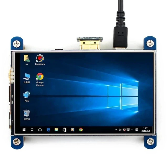 Alt view image 3 of 3 - 4 inch HDMI LCD IPS Display 800x480 Resolution Resistive Touch Screen Interface for Raspberry Pi 4 B/3 B/3 B+/2 B/B+/B Zero W