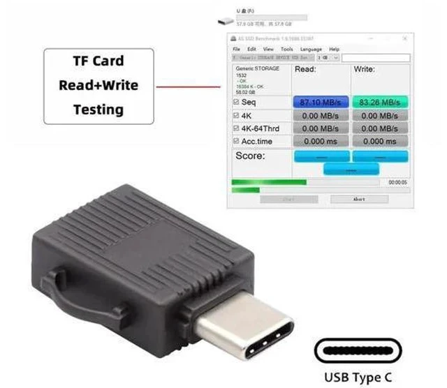 Alt view image 2 of 6 - USB3.0 Type-C Card Reader Adapter | 5Gbps High Speed TF/Micro SD & SDXC Memory Card Reader for Laptops, Tablets & Smartphones