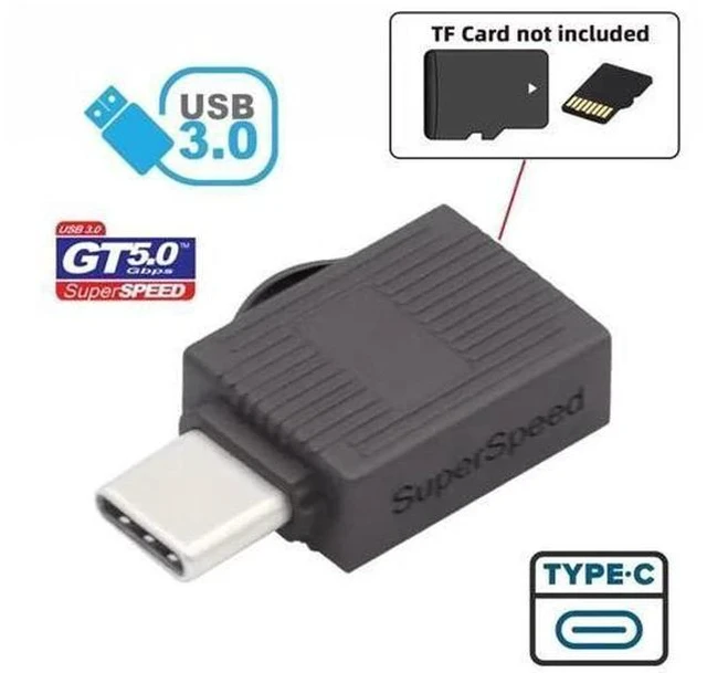 Alt view image 4 of 6 - USB3.0 Type-C Card Reader Adapter | 5Gbps High Speed TF/Micro SD & SDXC Memory Card Reader for Laptops, Tablets & Smartphones