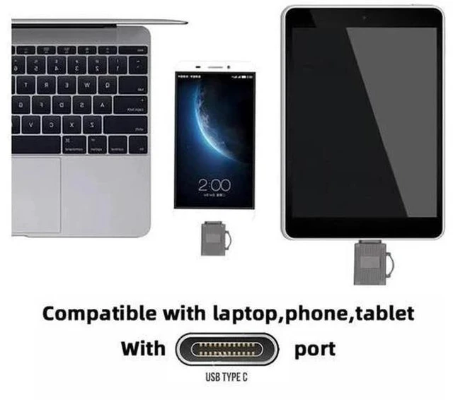 Alt view image 6 of 6 - USB3.0 Type-C Card Reader Adapter | 5Gbps High Speed TF/Micro SD & SDXC Memory Card Reader for Laptops, Tablets & Smartphones