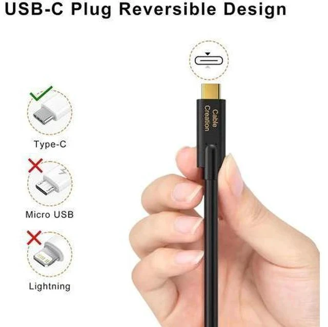 Alt view image 7 of 7 - 1FT Short USB-C Cable, 100W PD Charging 10Gbps USB 3.1 Gen 2 Cord, Compatible with iPhone 15/16, Android, Laptop, Switch, SSD, Power Bank