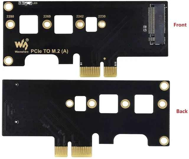 Alt view image 2 of 5 - NVMe Adapter M.2 SSD PCIe Adapter to PCI-e x4/x8/x16 Adapter Card Support M.2 (M Key) NVMe SSD 2230 2242 2260 2280 Compatible with Raspberry Pi Compute Module 4